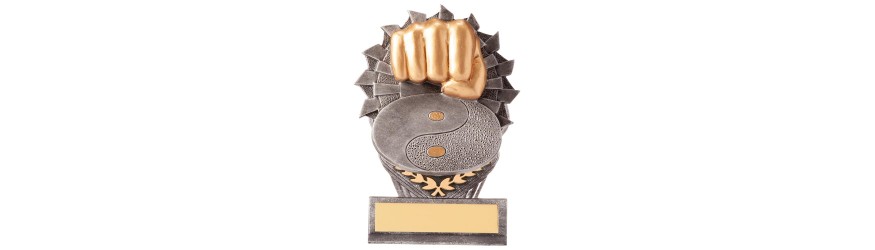 FALCON FIST MARTIAL ARTS RESIN TROPHY - 5 SIZES - 10.5CM - 24CM 